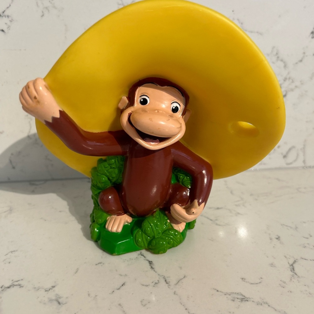 Curious George vintage Plastic Figurine with Yellow Hat
